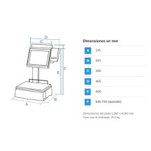 Balanza Doble Cuerpo Táctil DIBAL D-957 (Tíquets + Etiquetas) CE Pantalla Táctil